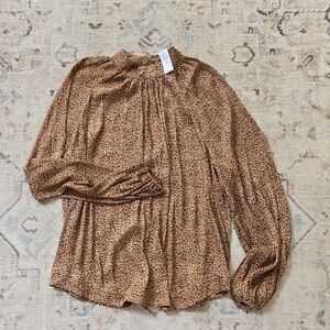 GAP Brown Animal Print Blouse